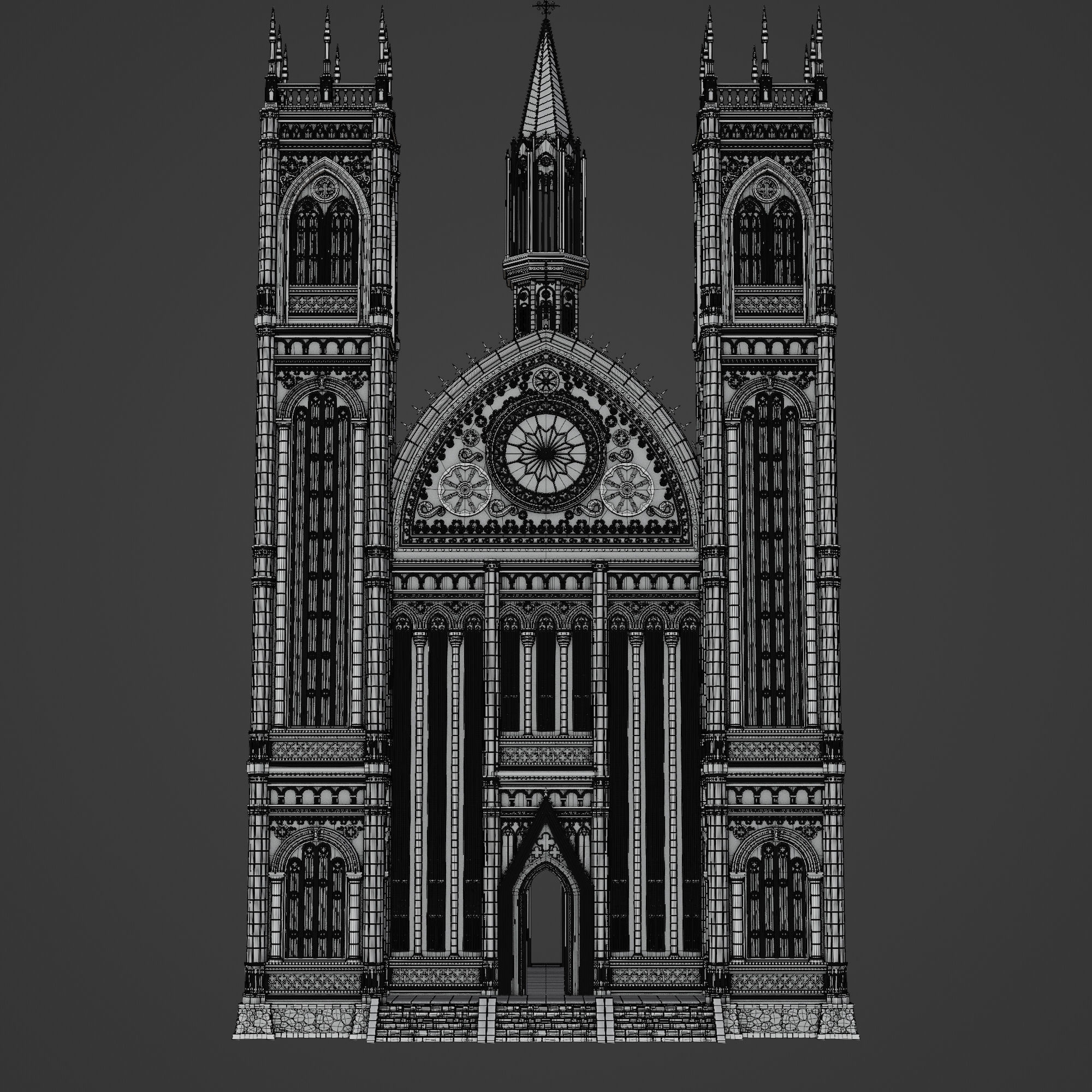GOTHIC MODULAR BUILDING 6 Low-poly 3D model_15
