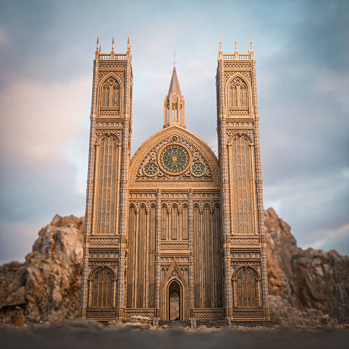 GOTHIC MODULAR BUILDING 6 Low-poly 3D model 2