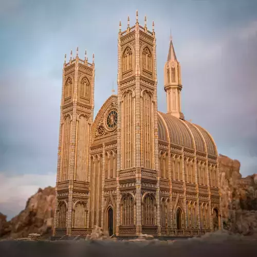 GOTHIC MODULAR BUILDING 6 Low-poly 3D model