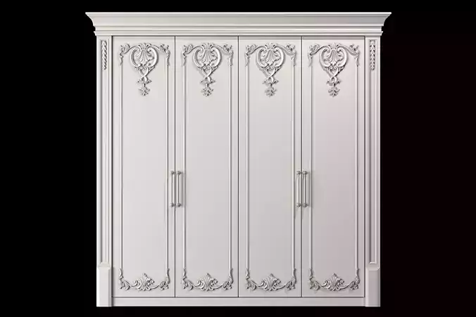 blk wood classical wardrobe art 0019