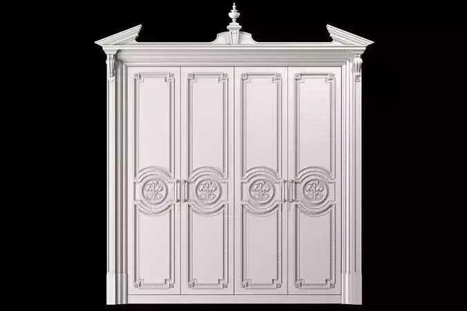 blk wood classical wardrobe art 0017
