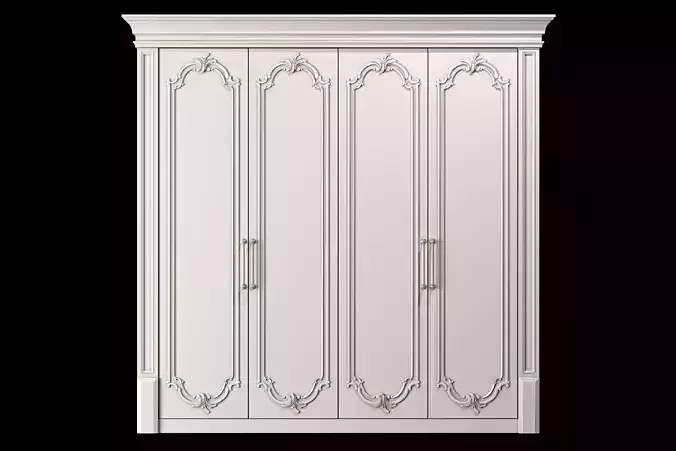 blk wood classical wardrobe art 0014