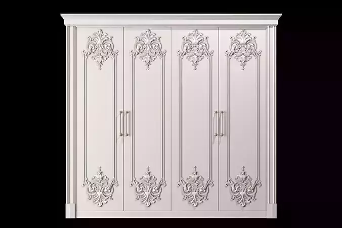 blk wood classical wardrobe art 0012