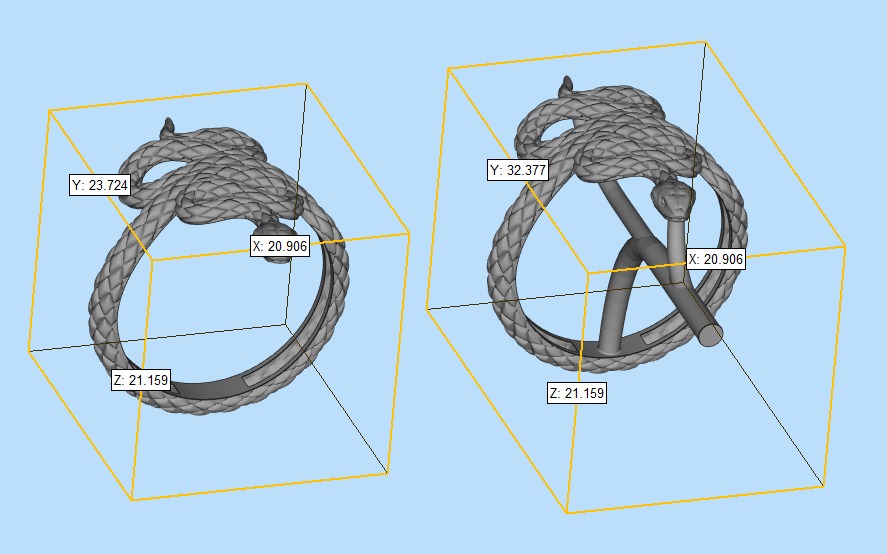 High jewelry Snake ring 2025 R44 16-20 sizes 3D print model 3D print model_21