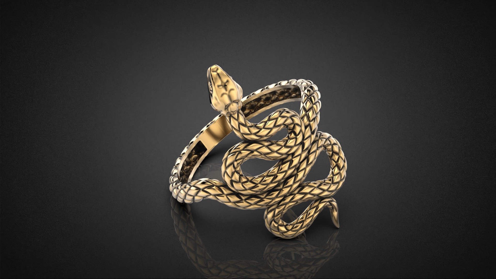 High jewelry Snake ring 2025 R44 16-20 sizes 3D print model 3D print model_13