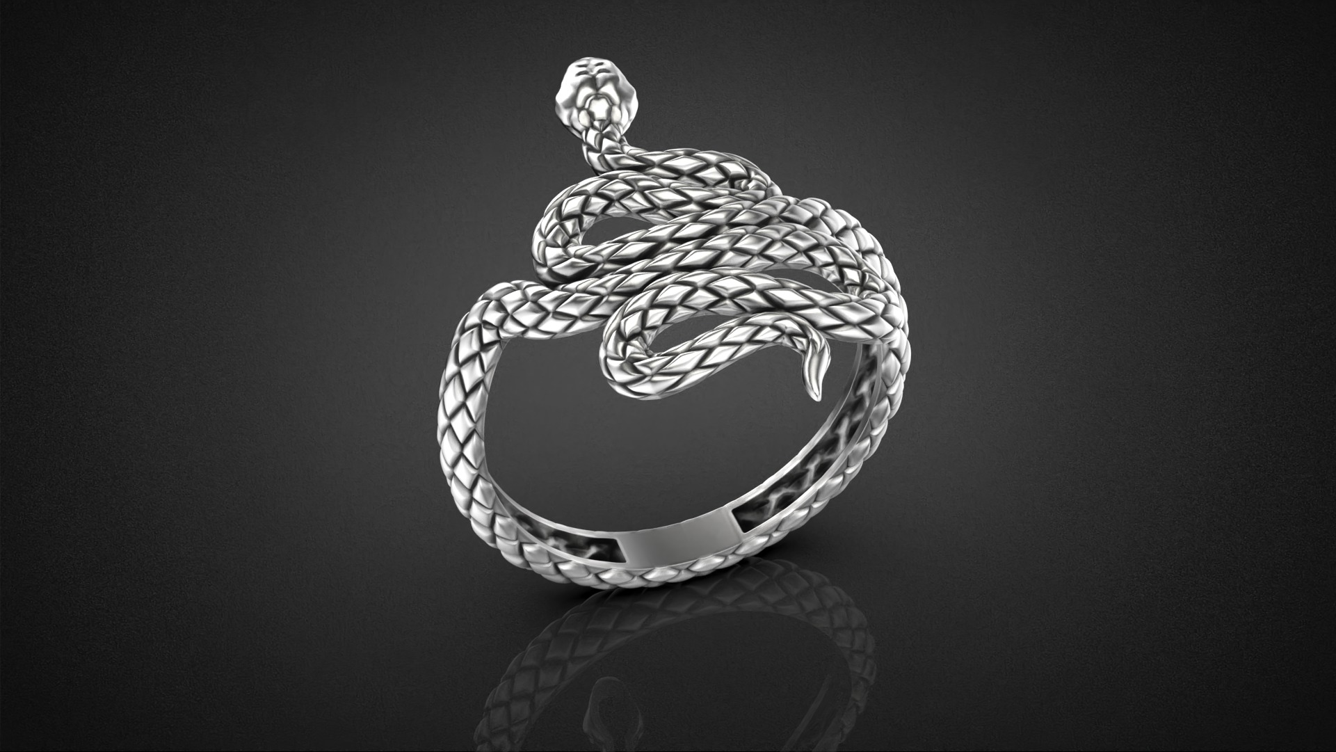 High jewelry Snake ring 2025 R44 16-20 sizes 3D print model 3D print model_8