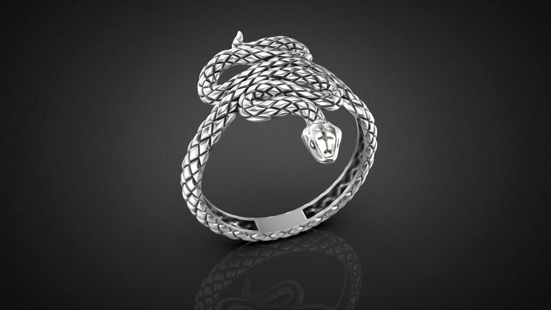 High jewelry Snake ring 2025 R44 16-20 sizes 3D print model 3D print model_3