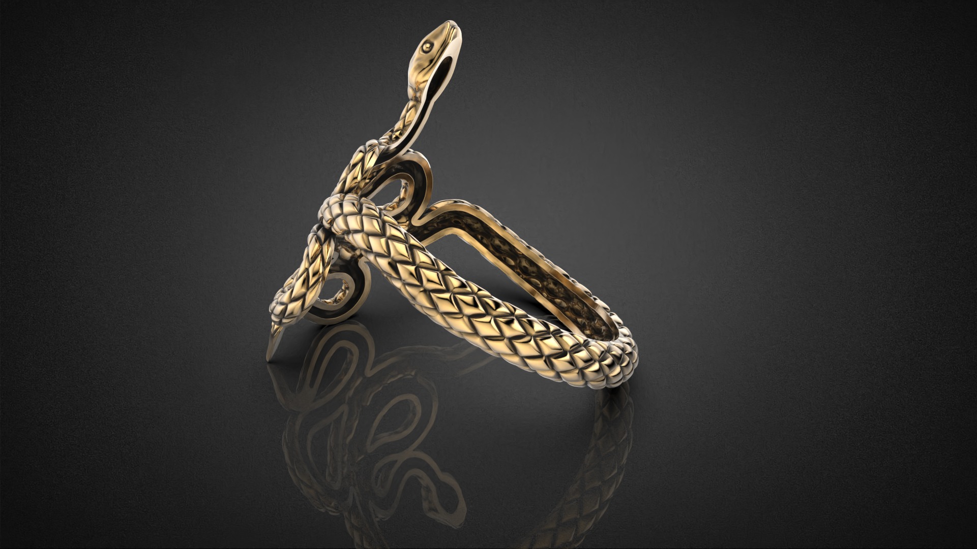 High jewelry Snake ring 2025 R44 16-20 sizes 3D print model 3D print model_16