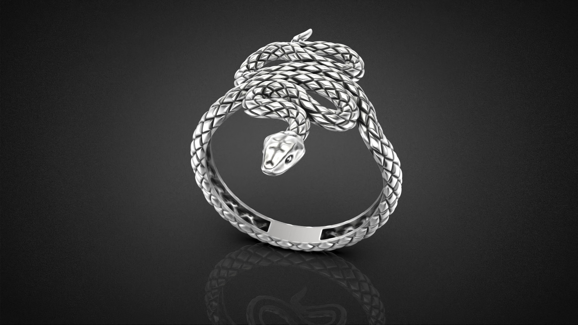 High jewelry Snake ring 2025 R44 16-20 sizes 3D print model 3D print model_4