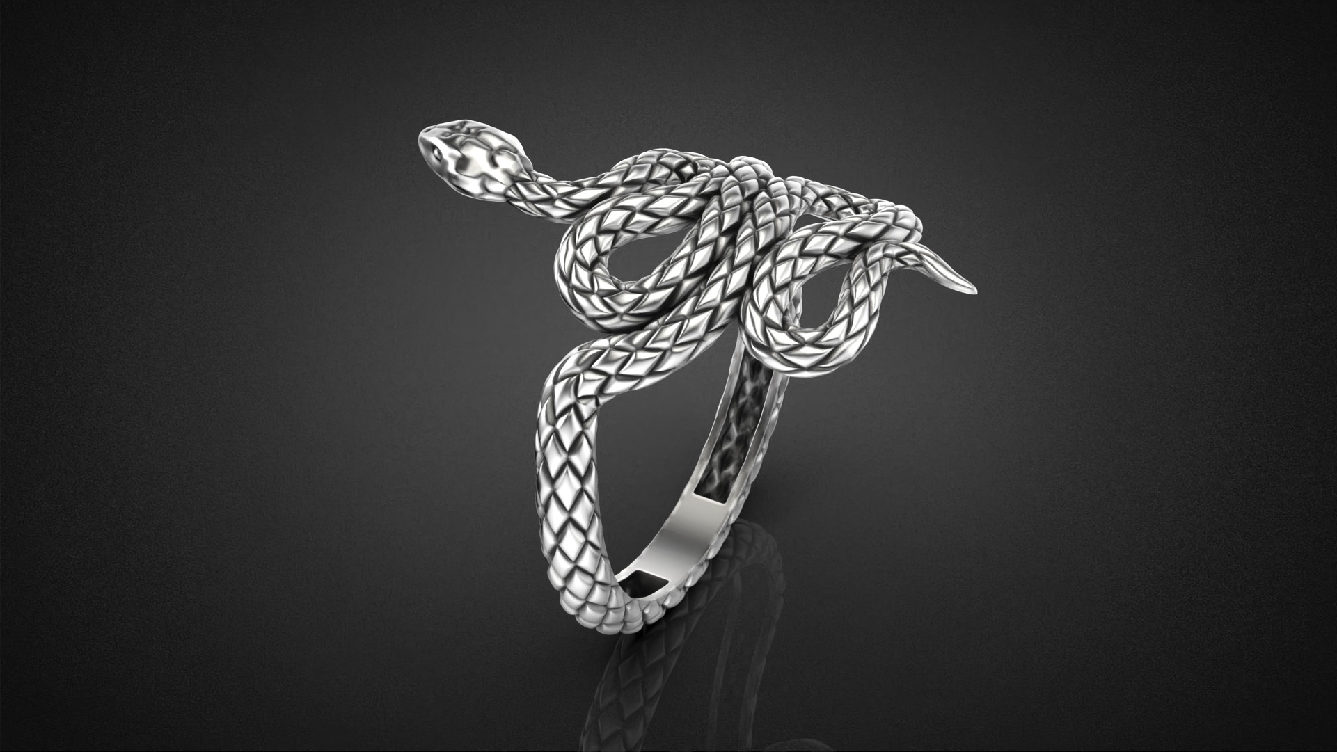 High jewelry Snake ring 2025 R44 16-20 sizes 3D print model 3D print model_7