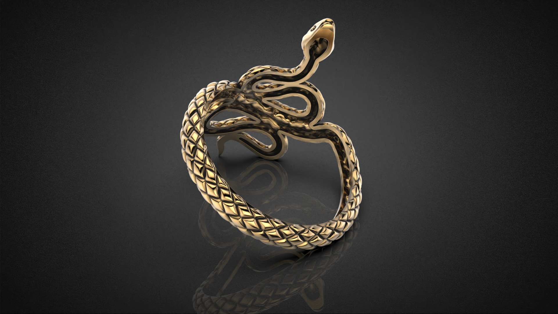 High jewelry Snake ring 2025 R44 16-20 sizes 3D print model 3D print model_18