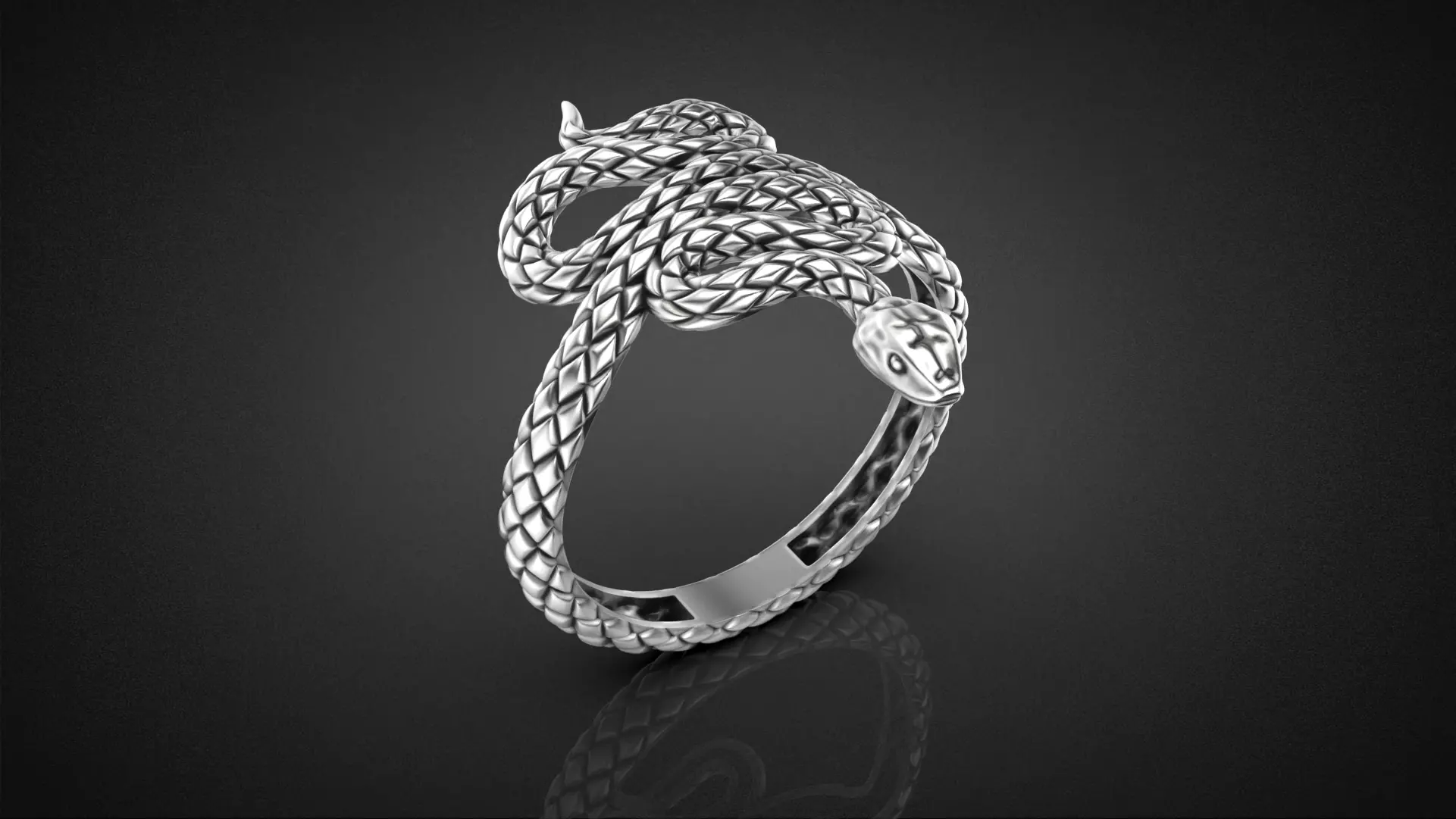 High jewelry Snake ring 2025 R44 16-20 sizes 3D print model 3D print model_0