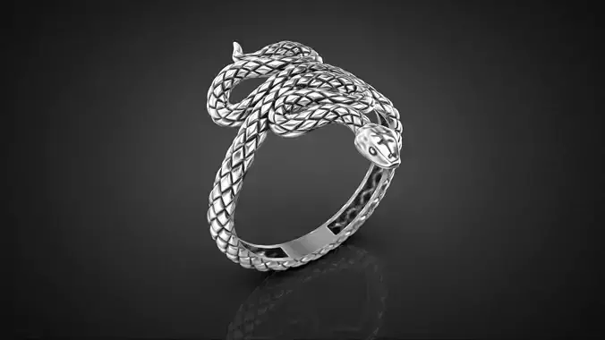 High jewelry Snake ring 2025 R44 16-20 sizes 3D print model 3D print model
