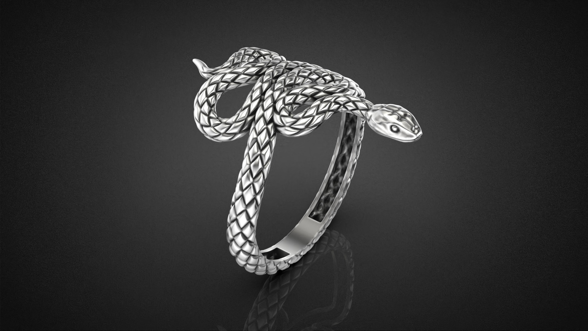 High jewelry Snake ring 2025 R44 16-20 sizes 3D print model 3D print model_11