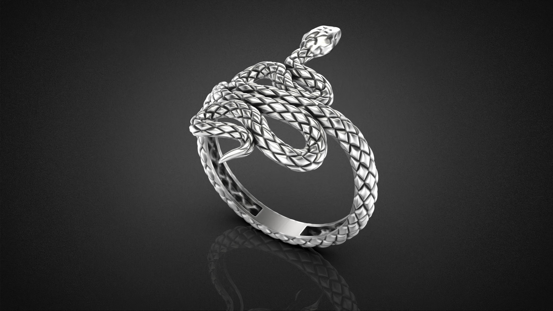 High jewelry Snake ring 2025 R44 16-20 sizes 3D print model 3D print model_9