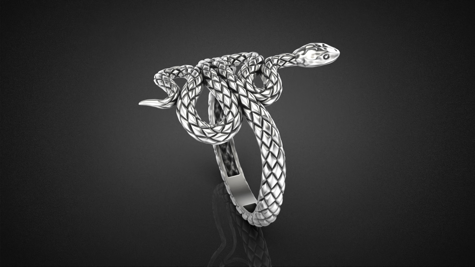 High jewelry Snake ring 2025 R44 16-20 sizes 3D print model 3D print model_10