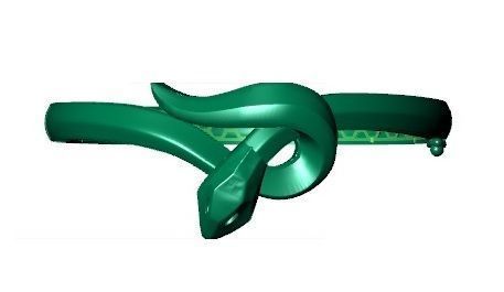 Green Snake design bangle  3D model 3D print model_1