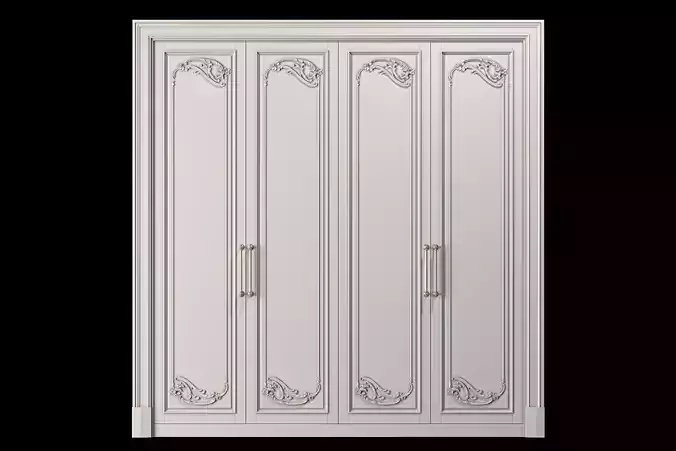 blk wood classical wardrobe art 0042