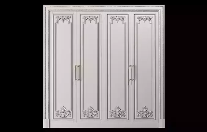 blk wood classical wardrobe art 0039