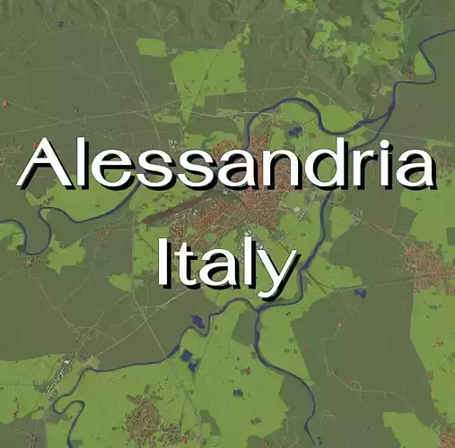 Alessandria Italy - city and urban 3D model