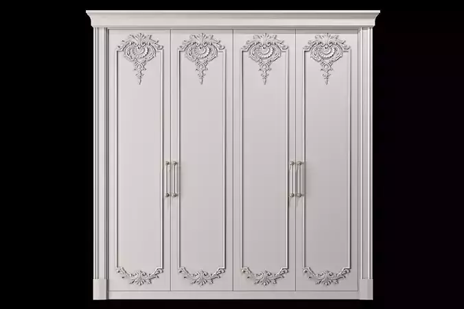 blk wood classical wardrobe art 0038