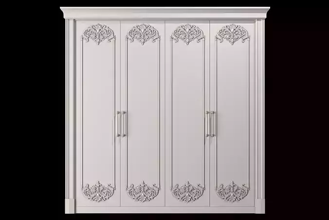 blk wood classical wardrobe art 0036