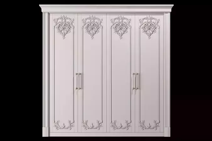 blk wood classical wardrobe art 0033