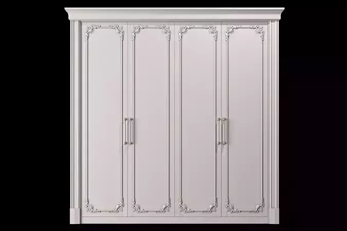blk wood classical wardrobe art 0031