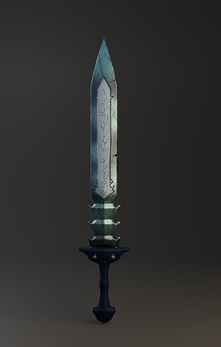 Long magic sword Free low-poly 3D model