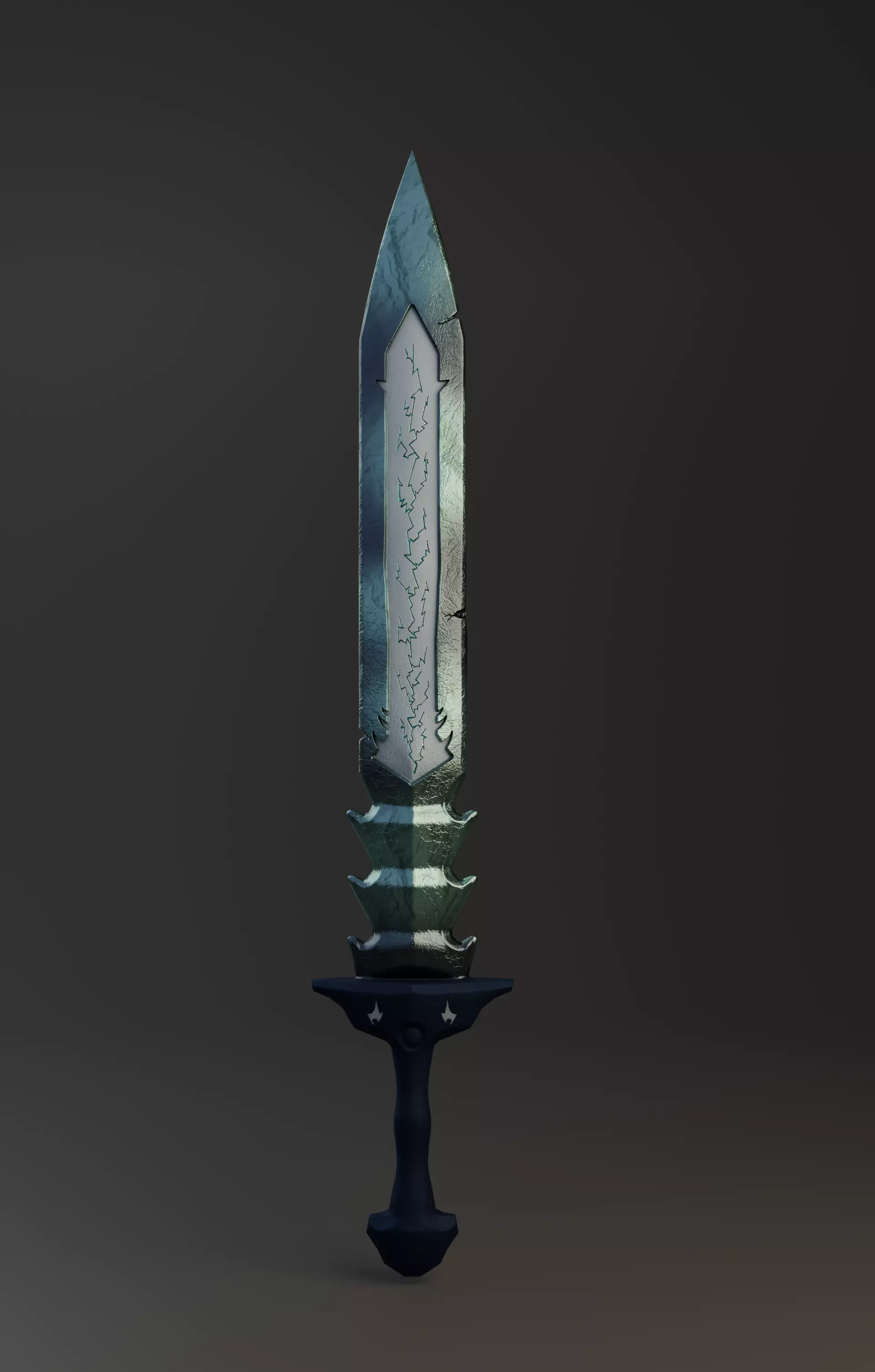 Long magic sword Free low-poly 3D model