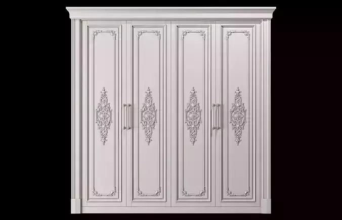 blk wood classical wardrobe art 0030