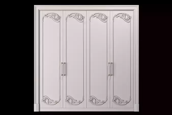 blk wood classical wardrobe art 0028