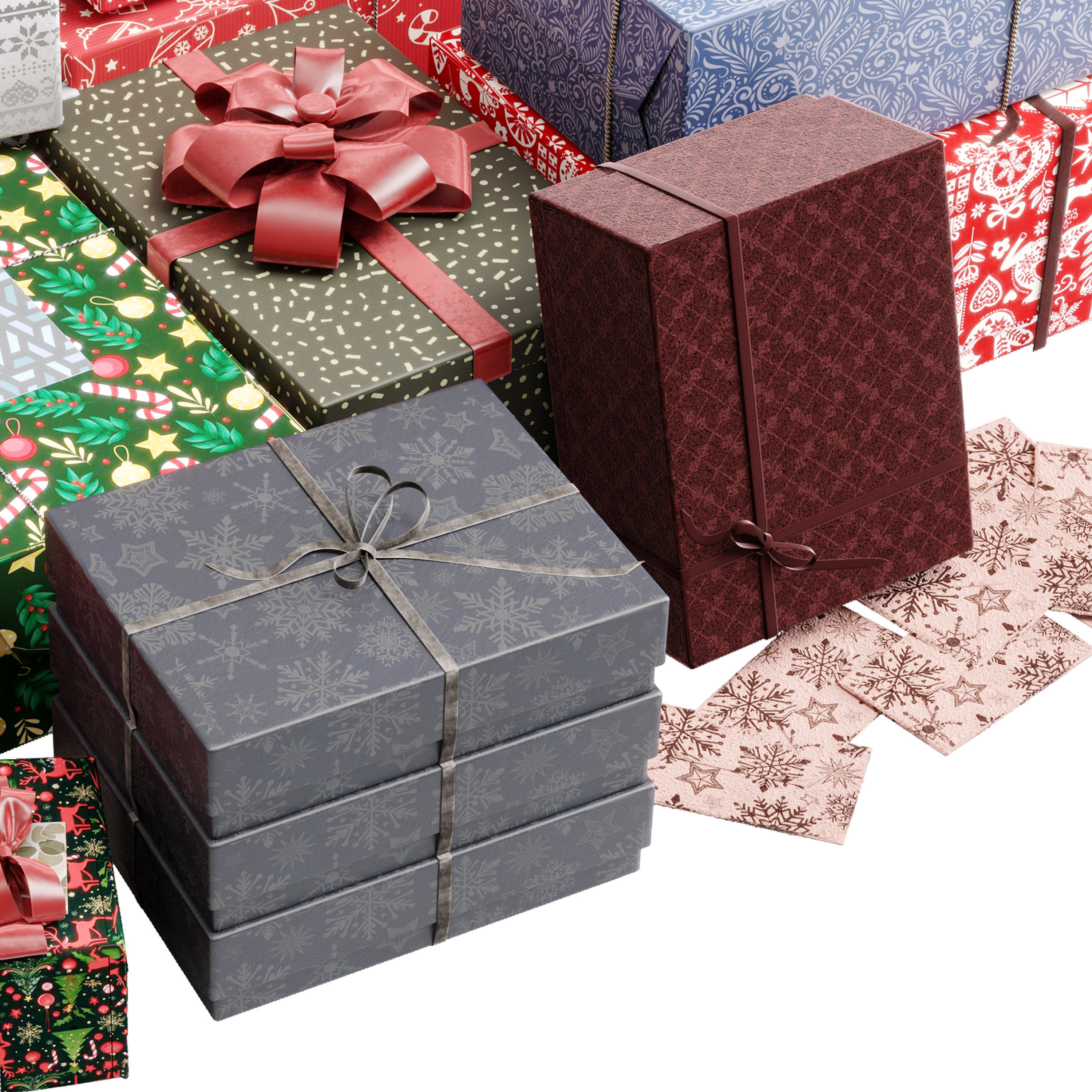 Christmas Gifts SET 02 3D model_3