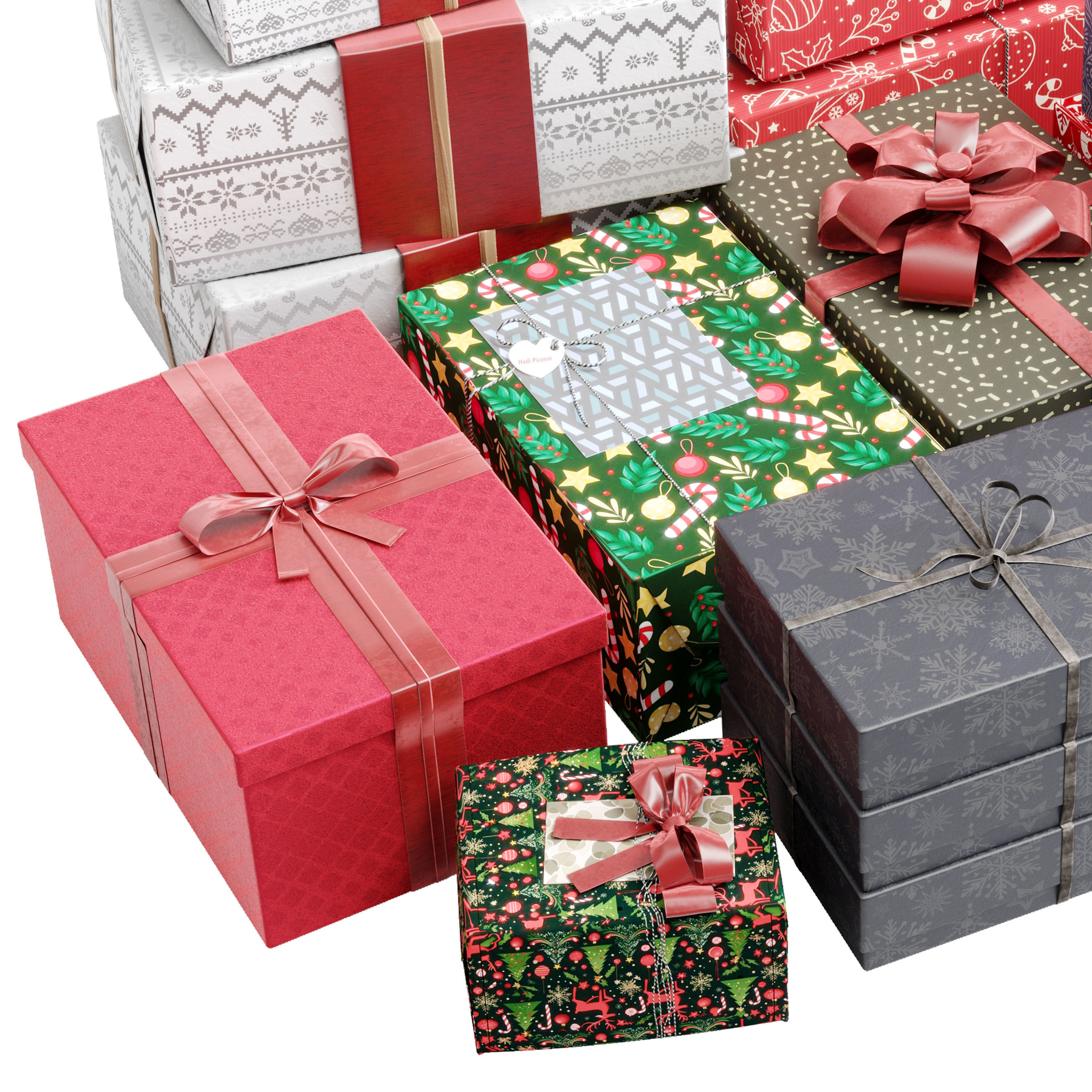 Christmas Gifts SET 02 3D model_1