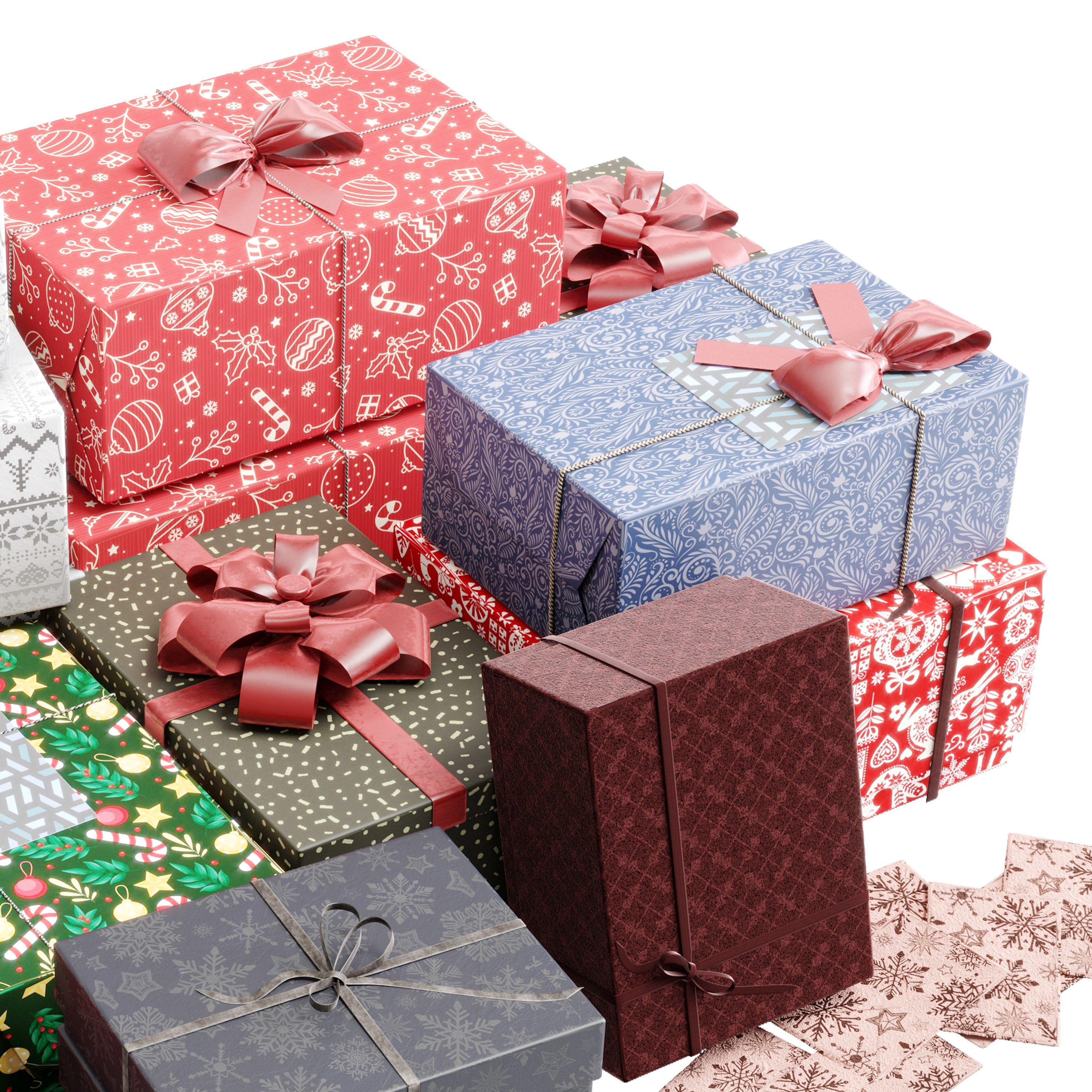 Christmas Gifts SET 02 3D model_2