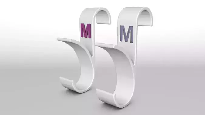 hanger Bathroom 3D print model letter M 3D print model