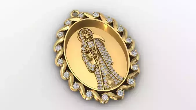  santa muerte holy death small size pendant 3D STL 3DM skull