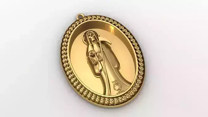  santa muerte holy death small size pendant 3D STL 3DM skull