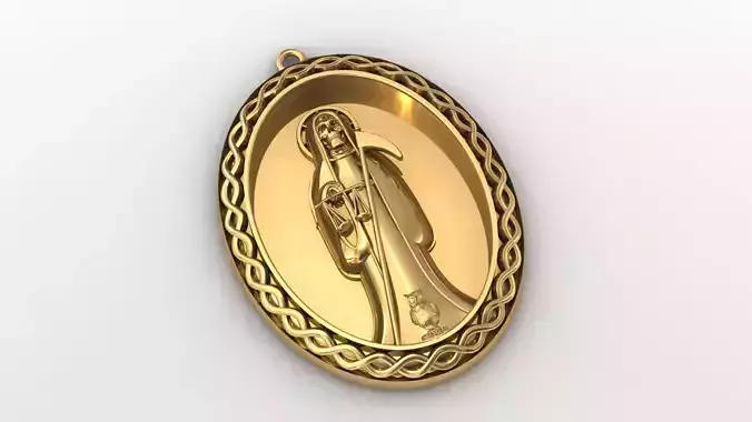  santa muerte holy death small size pendant 3D STL 3DM skull