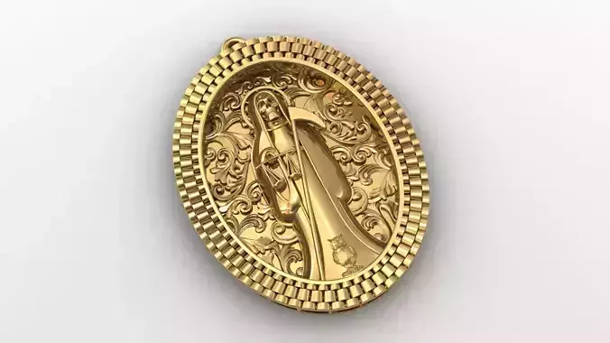  santa muerte holy death small size pendant 3D STL 3DM skull