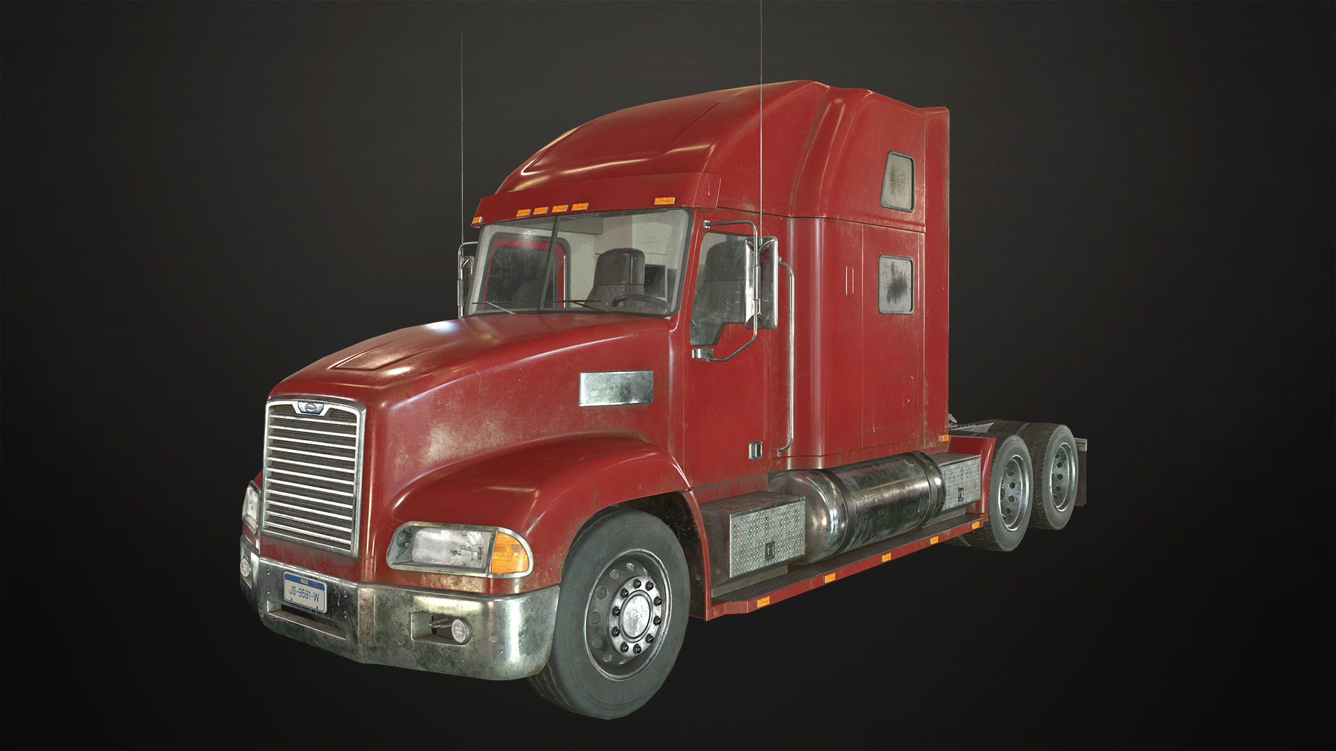 Semi Truck Mega Pack Low-poly 3D model_10