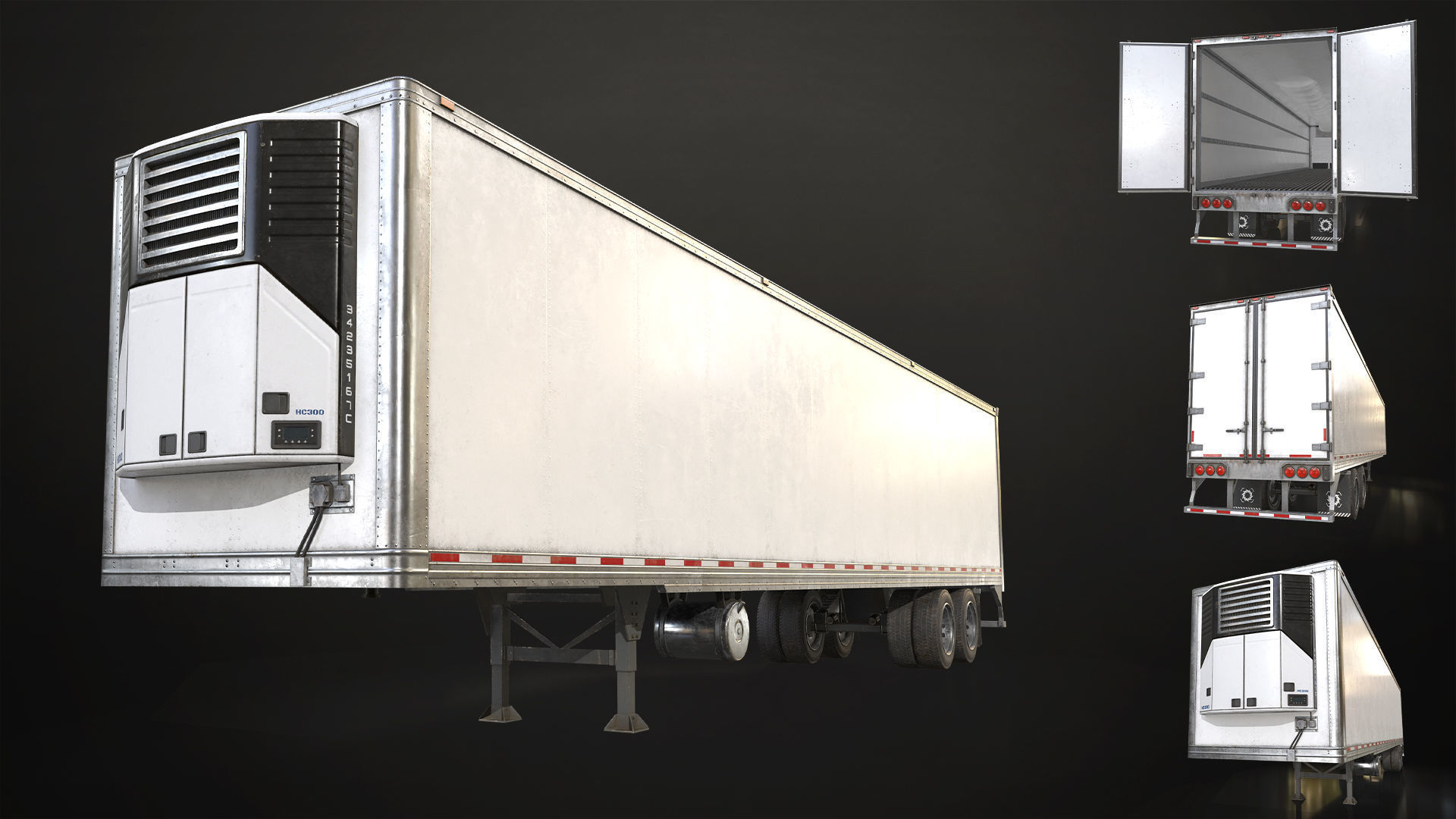 Semi Truck Mega Pack Low-poly 3D model_25