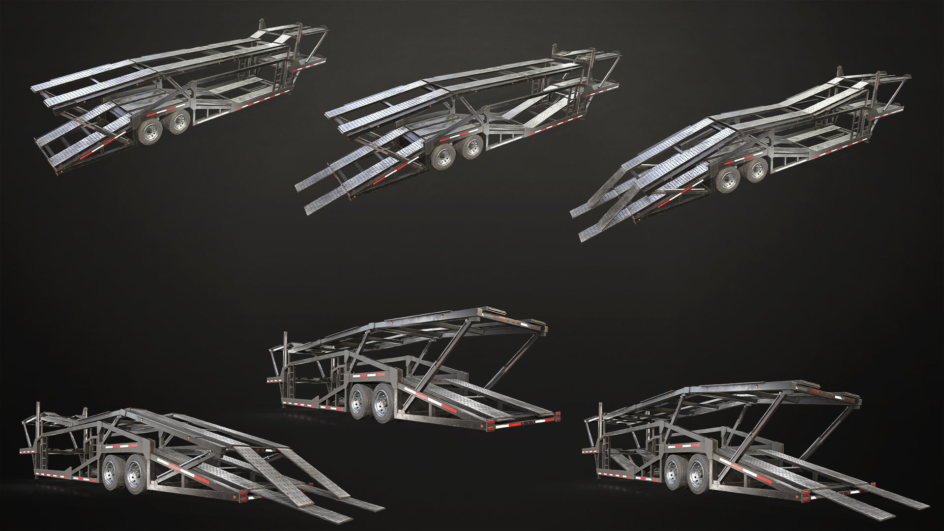 Semi Truck Mega Pack Low-poly 3D model_19