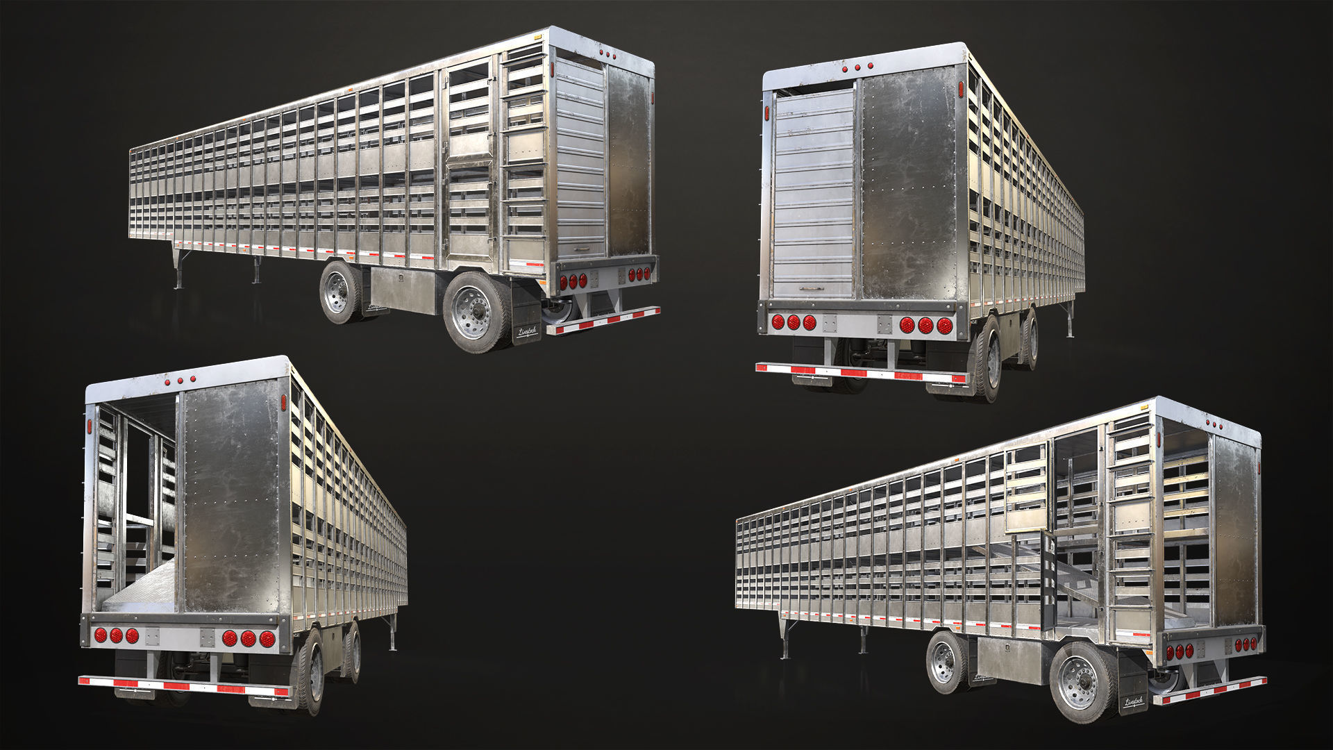 Semi Truck Mega Pack Low-poly 3D model_28