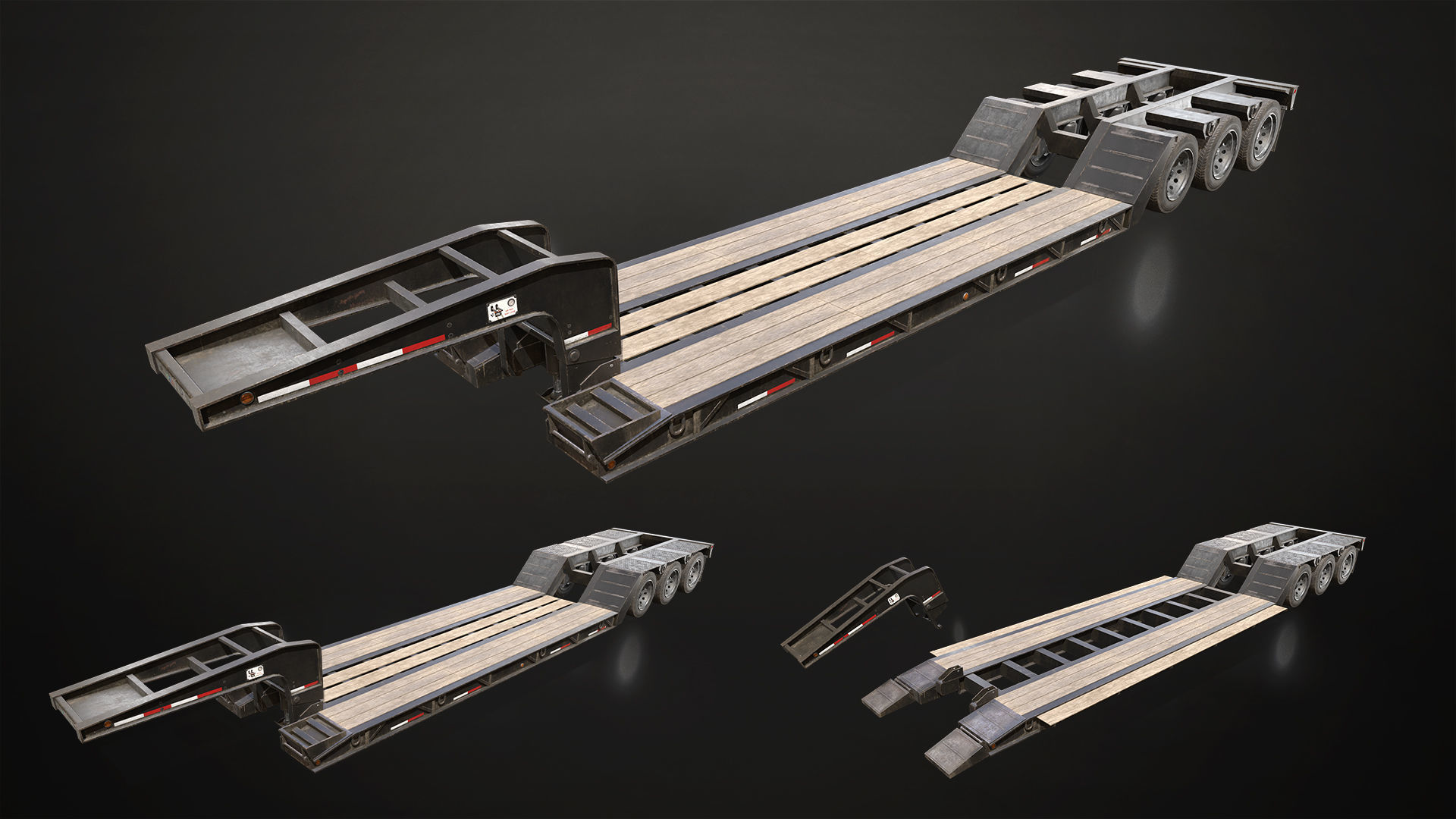 Semi Truck Mega Pack Low-poly 3D model_24