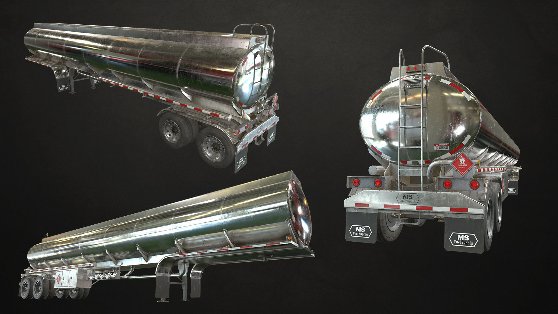 Semi Truck Mega Pack Low-poly 3D model_29