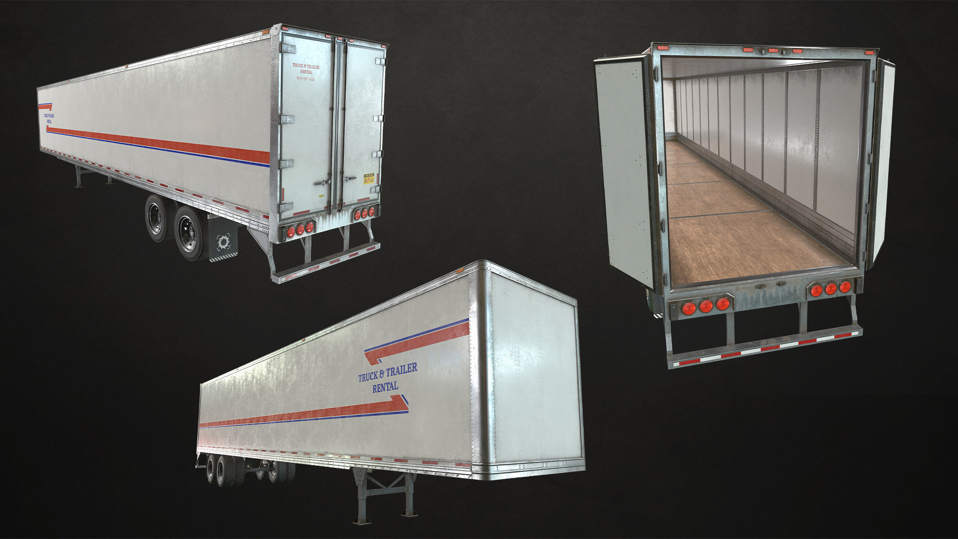 Semi Truck Mega Pack Low-poly 3D model_23