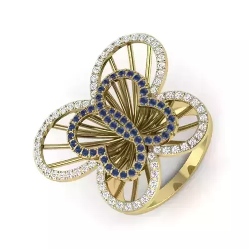 Women Diamond Ring 3dm STL  Render Details - PR-155 DIA