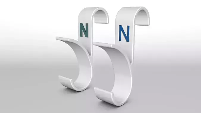 Letter N 3D Printed Towel Hook Wall Hanger  3D print model 3D print model