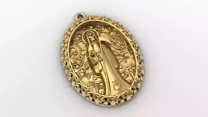  santa muerte holy death small size pendant 3D STL 3DM skull